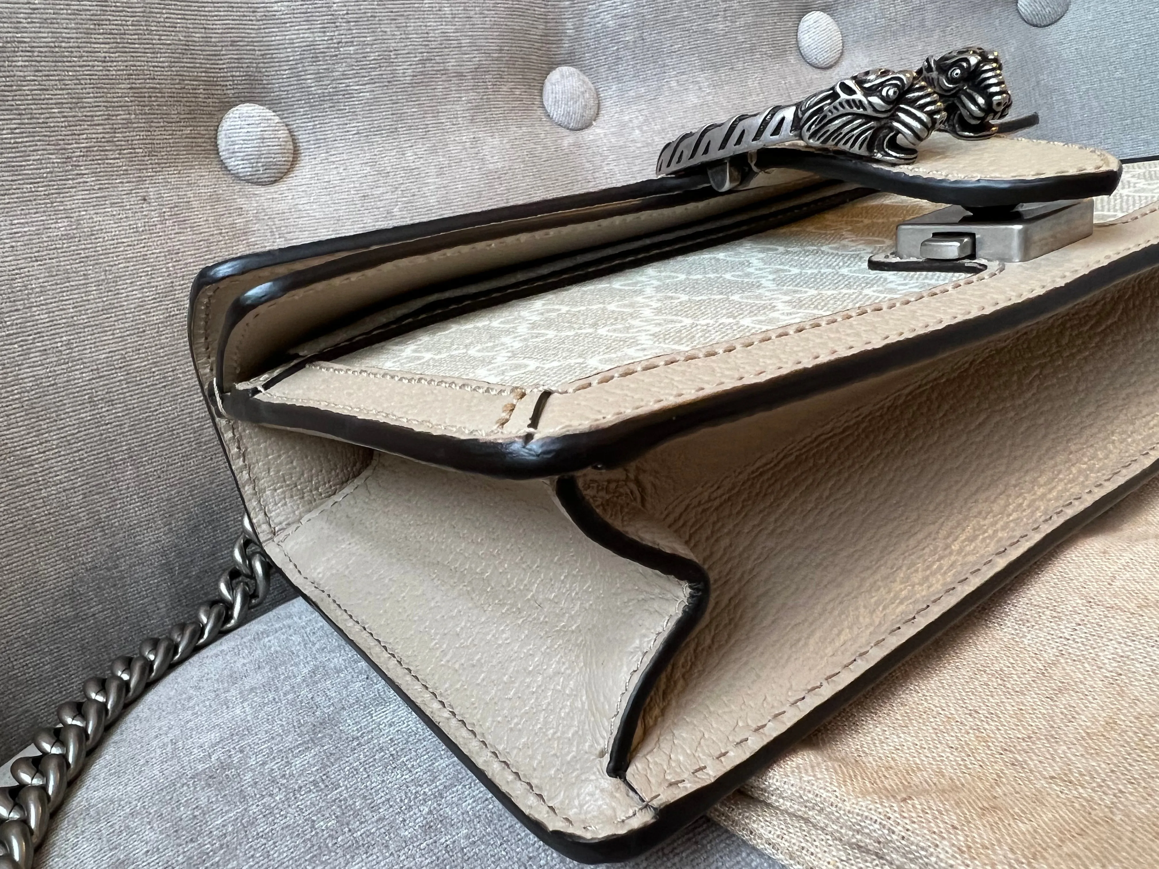 Gucci Dionysus GG Small Shoulder Bag in White and Beige Canvas (RRP £2,130)