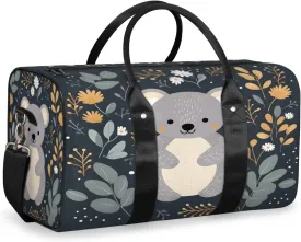 Koala Travel Duffle Bag, Sports Gym Bags for Women Men, Carry On Weekender Overnight Bag, Cartoon Koala Workout Hospital Airplane Trips Bag