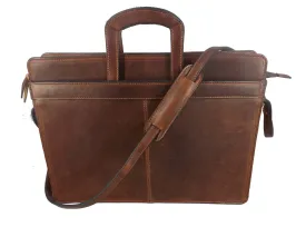 LEATHER BRIEFCASE & MESSENGER BAG ~ Adjustable Shoulder Strap Retractable Handles & More