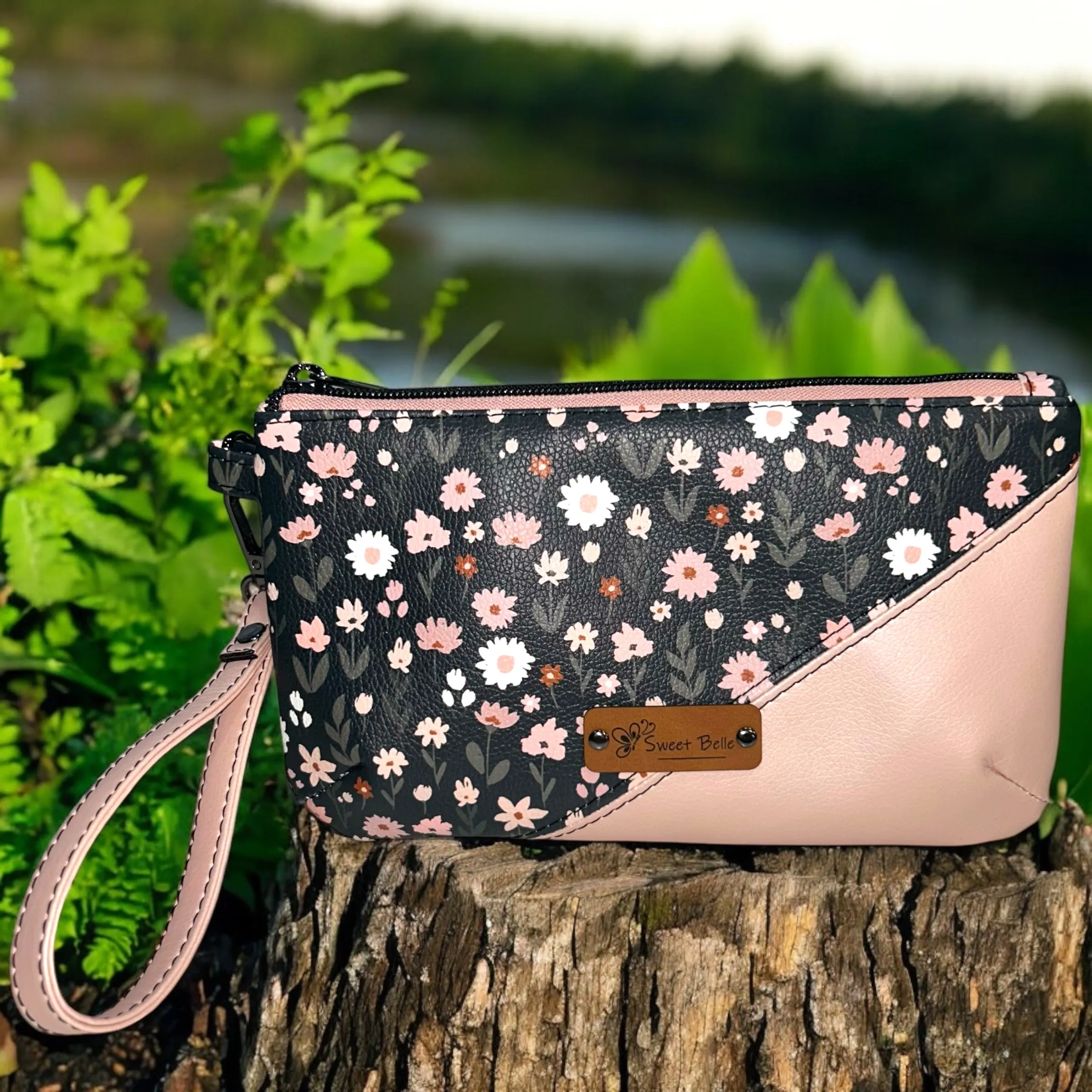 Metallic Light Pink Handcrafted Wristlet