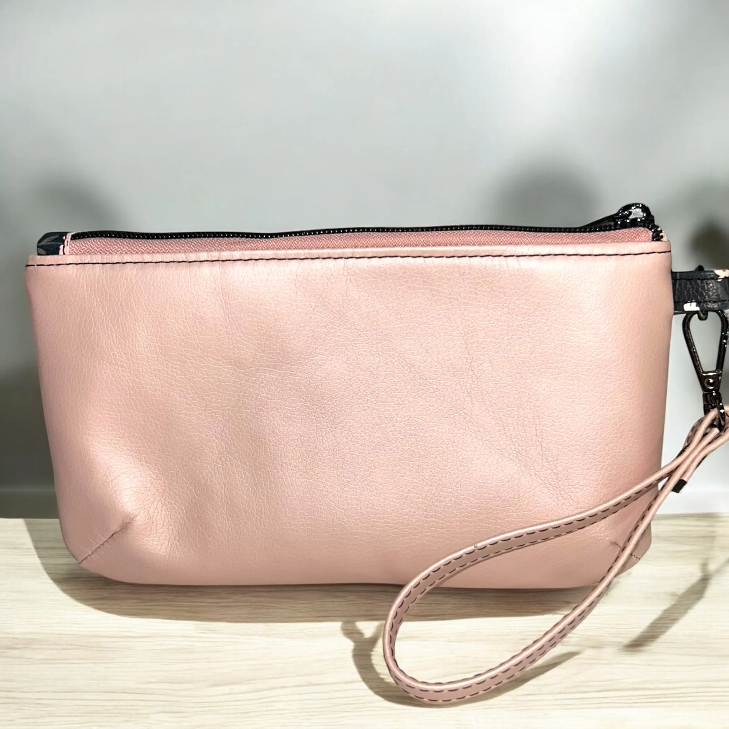 Metallic Light Pink Handcrafted Wristlet