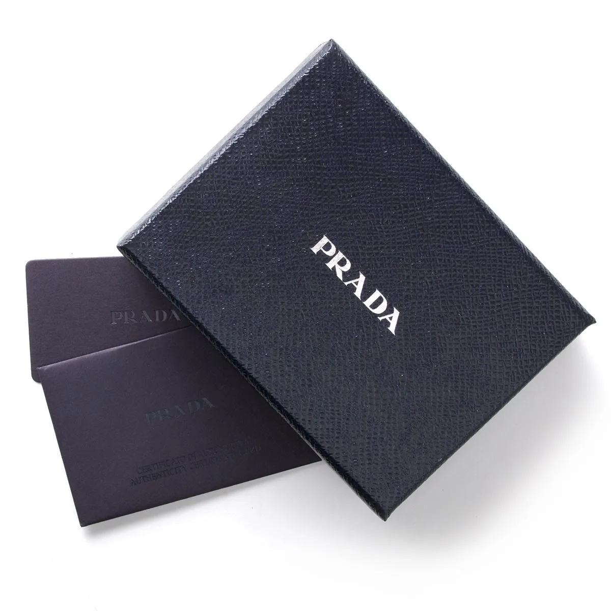 Prada Black Saffiano Leather Envelope Luggage Tag Keychain 1EN022