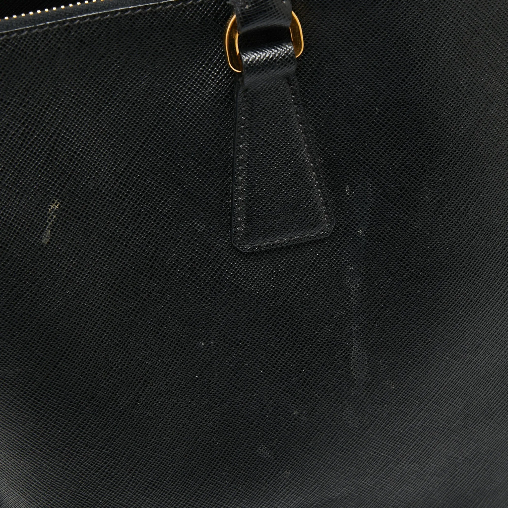 Prada Black Saffiano Leather Large Galleria Double Zip Tote