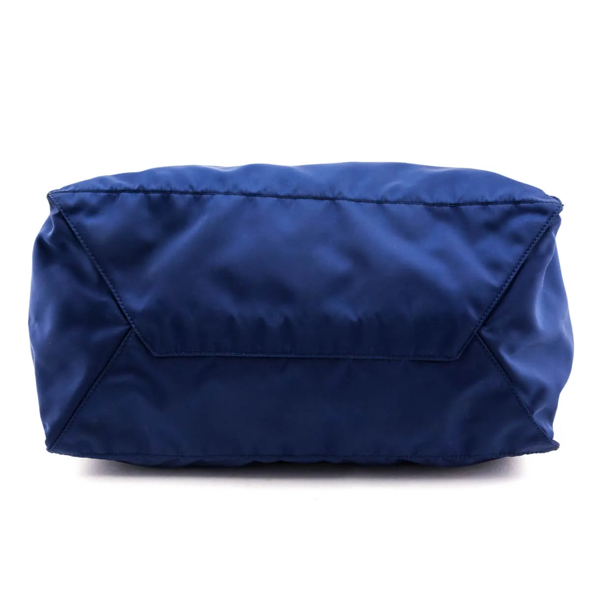 Prada Blue Tessuto Saffiano Trim Tote Bag