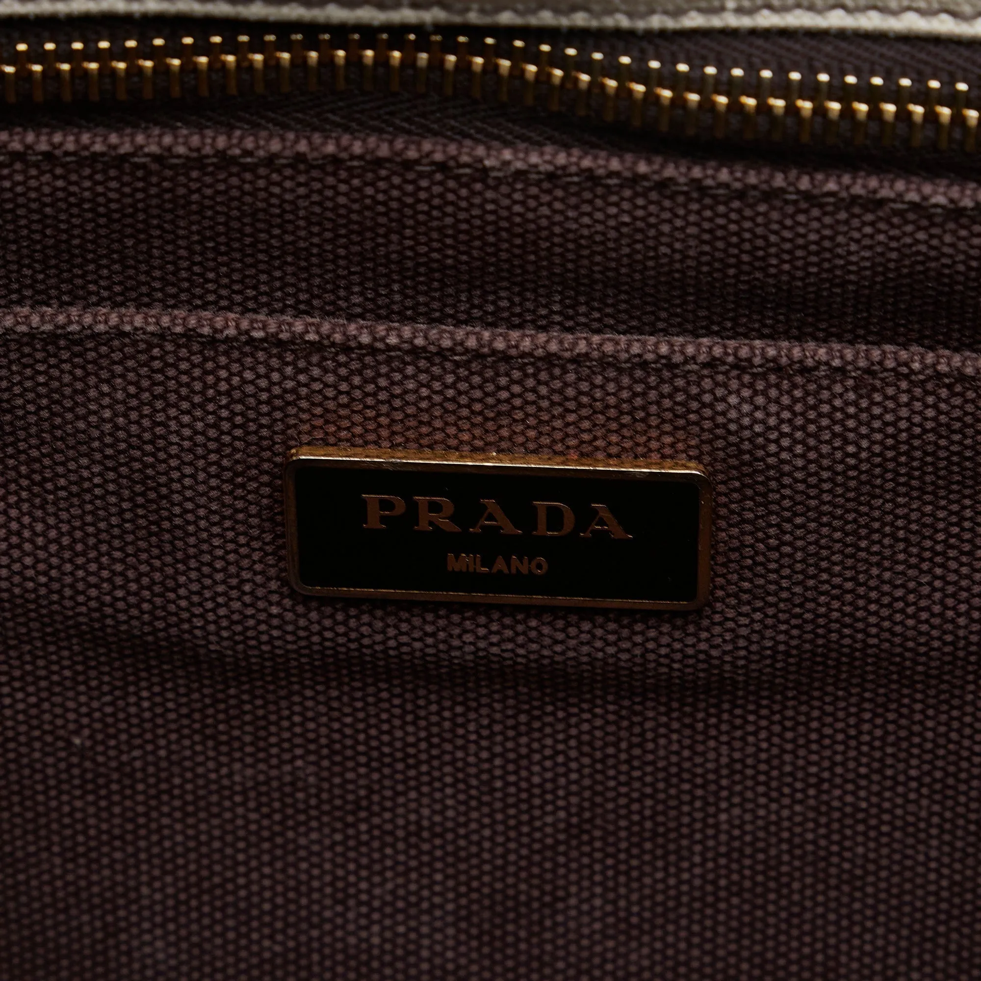 PRADA Canapa Righe Satchel