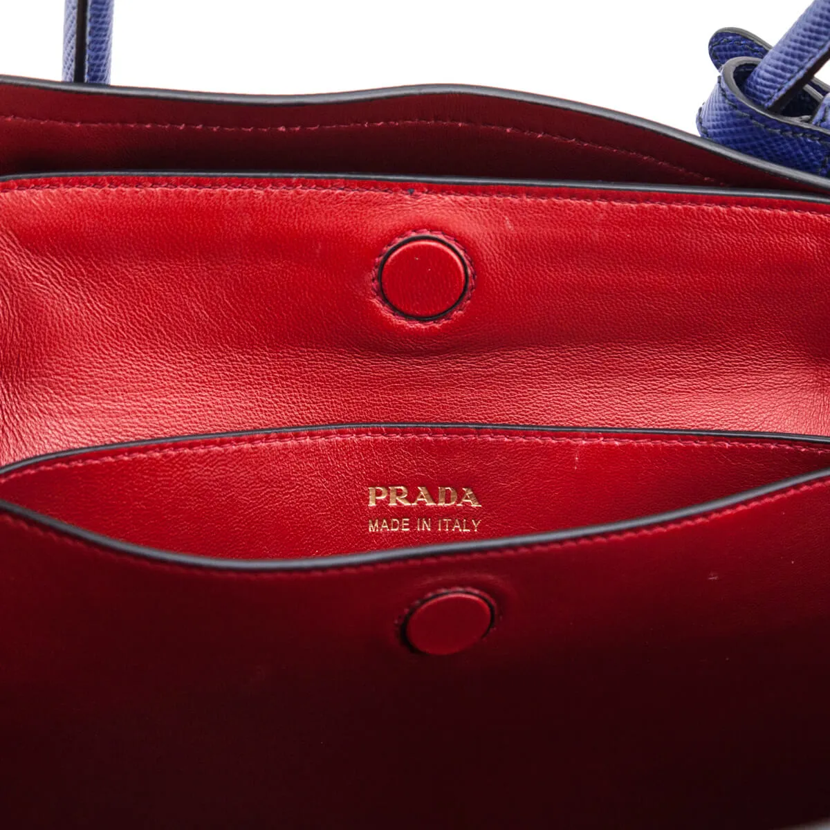 Prada Inchiostro Fuoco Saffiano Large Double Bag