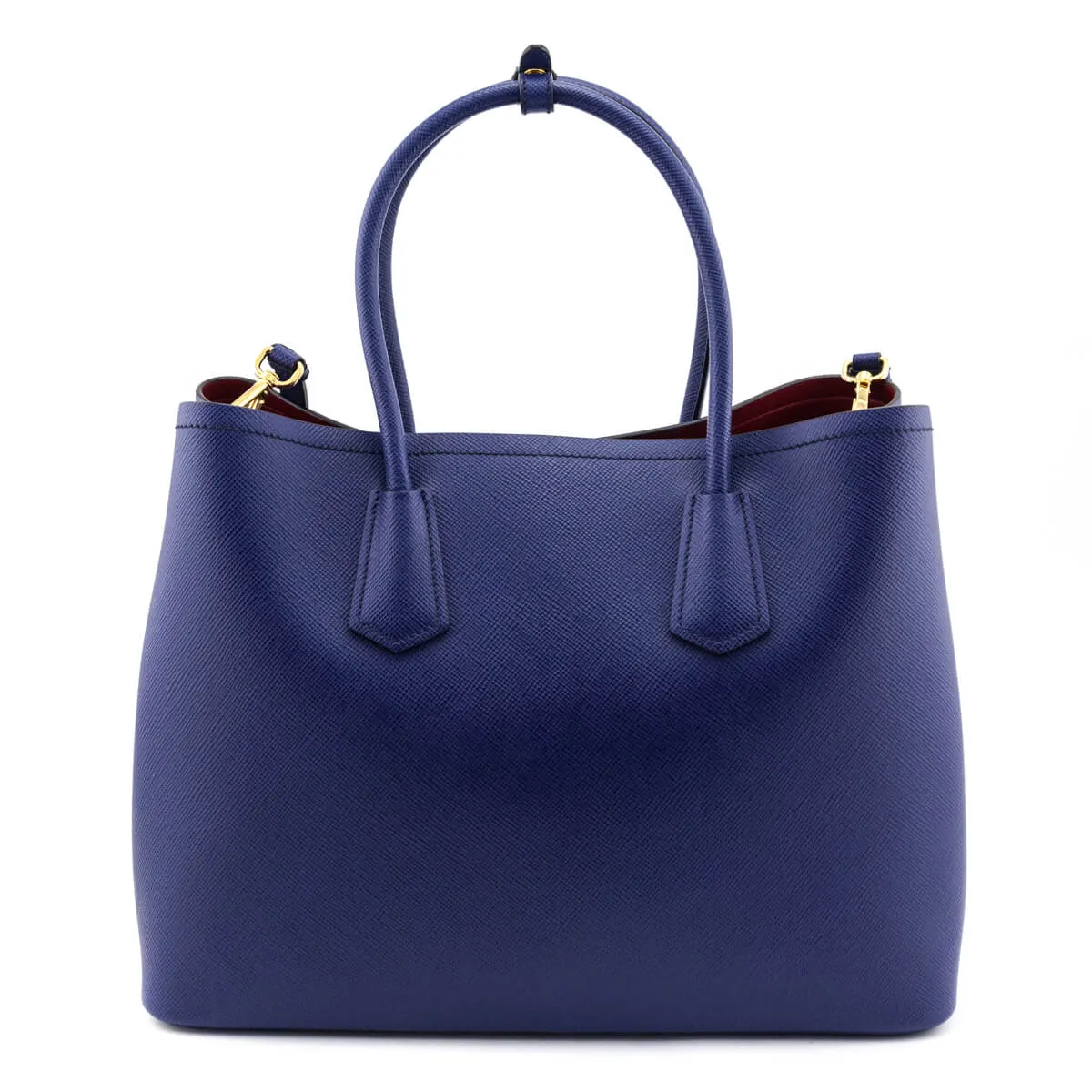 Prada Inchiostro Fuoco Saffiano Large Double Bag
