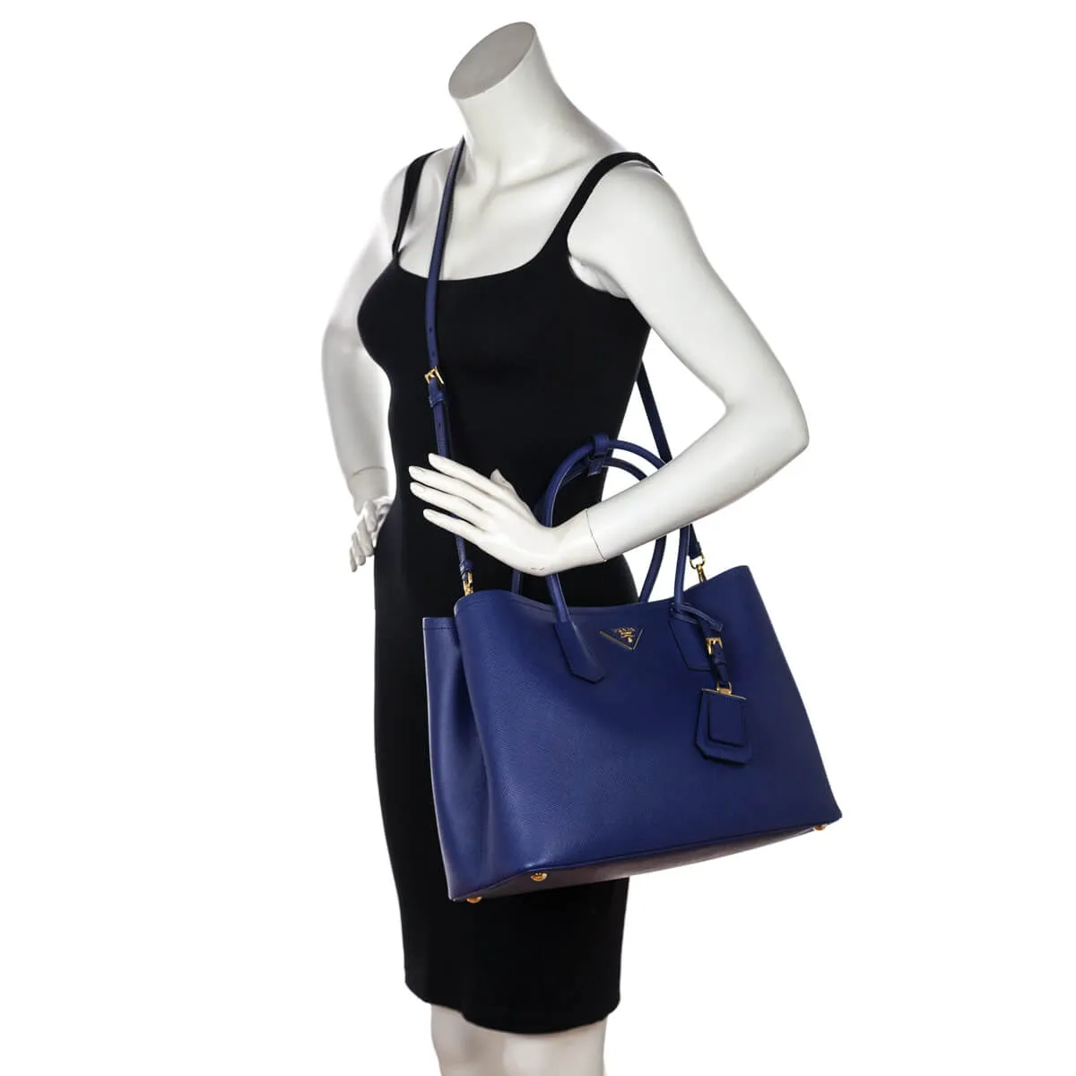 Prada Inchiostro Fuoco Saffiano Large Double Bag