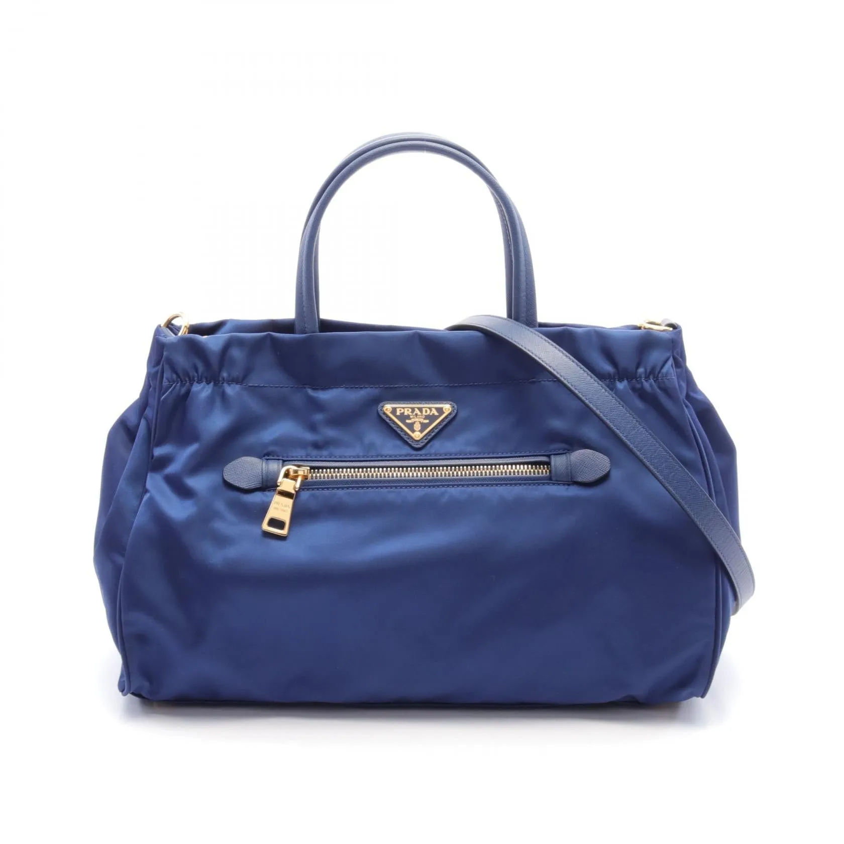 Prada Nylon Saffiano Leather Tote Bag