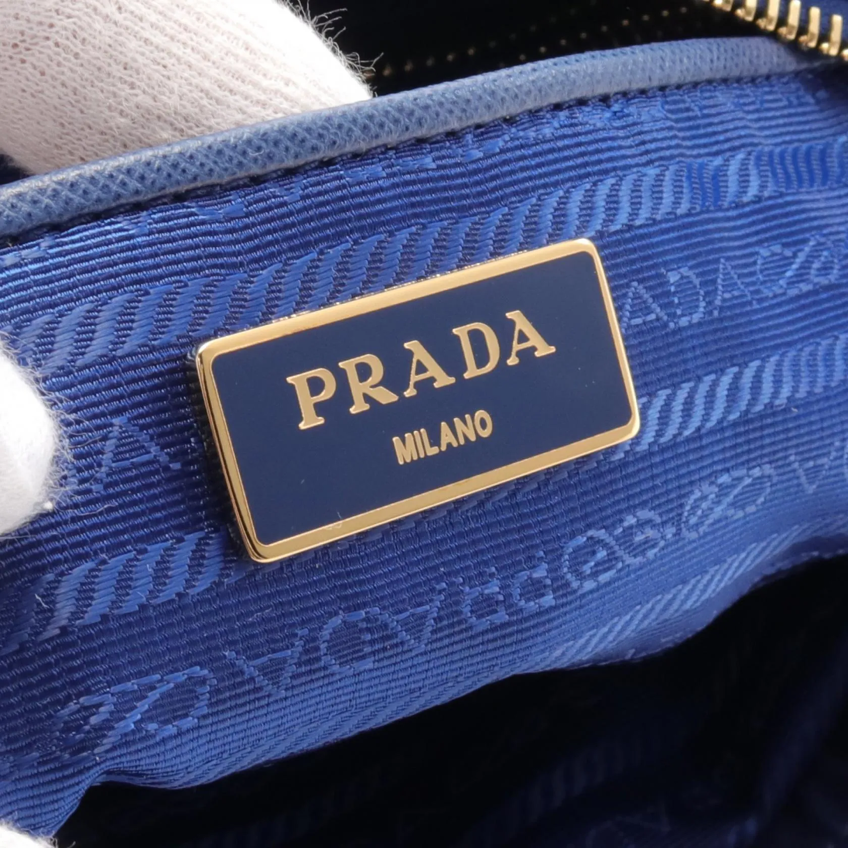 Prada Nylon Saffiano Leather Tote Bag