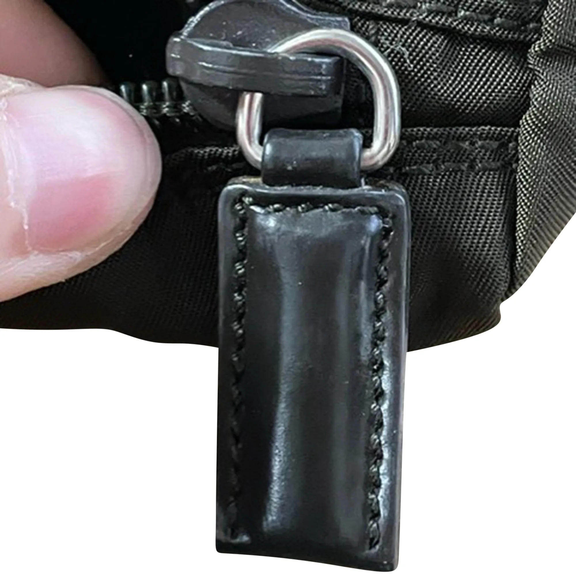Prada Re-Nylon Triangle-Logo Pouch in Olive Green Nylon