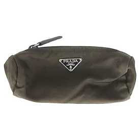 Prada Re-Nylon Triangle-Logo Pouch in Olive Green Nylon