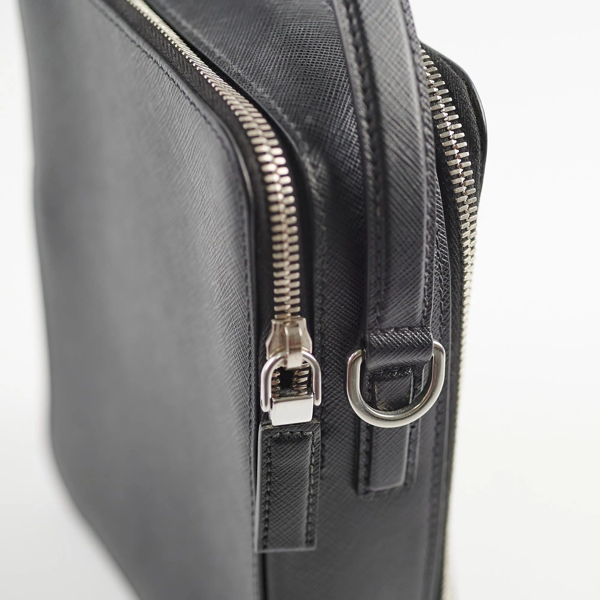 Prada Saffiano Brique leather Bag Black