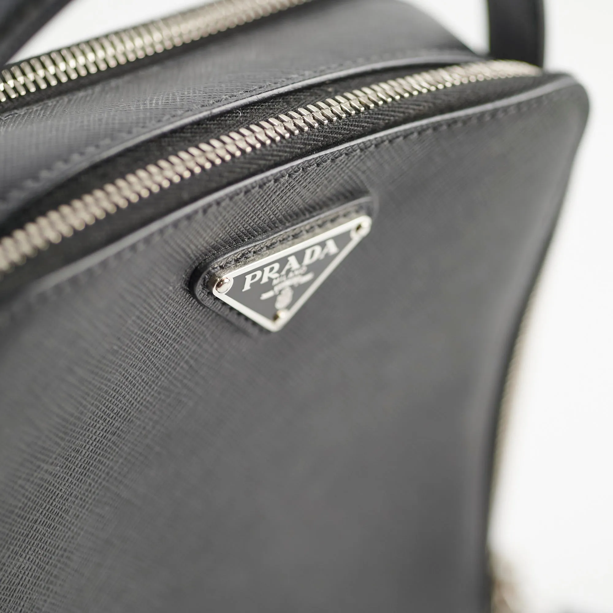Prada Saffiano Brique leather Bag Black