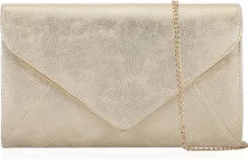 PU Leather Clutch Purses Women Evening Envelope Handbag Prom Wedding Party Foldover Bag