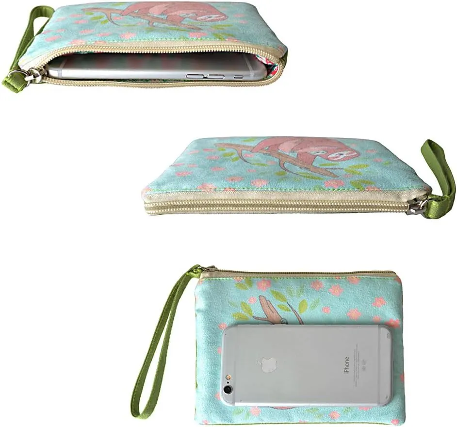 Rantanto Small Cute Cash Coin Purse, Canvas Change Purse, Kawaii Coin Pouch With Handle Christmas Gift For Women Teenager Girls (BG0002 Sloth)