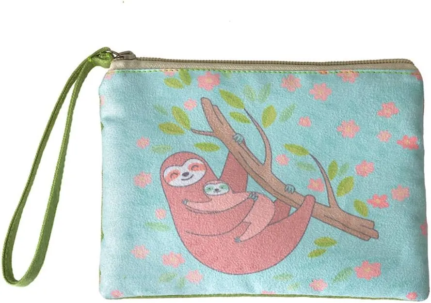 Rantanto Small Cute Cash Coin Purse, Canvas Change Purse, Kawaii Coin Pouch With Handle Christmas Gift For Women Teenager Girls (BG0002 Sloth)