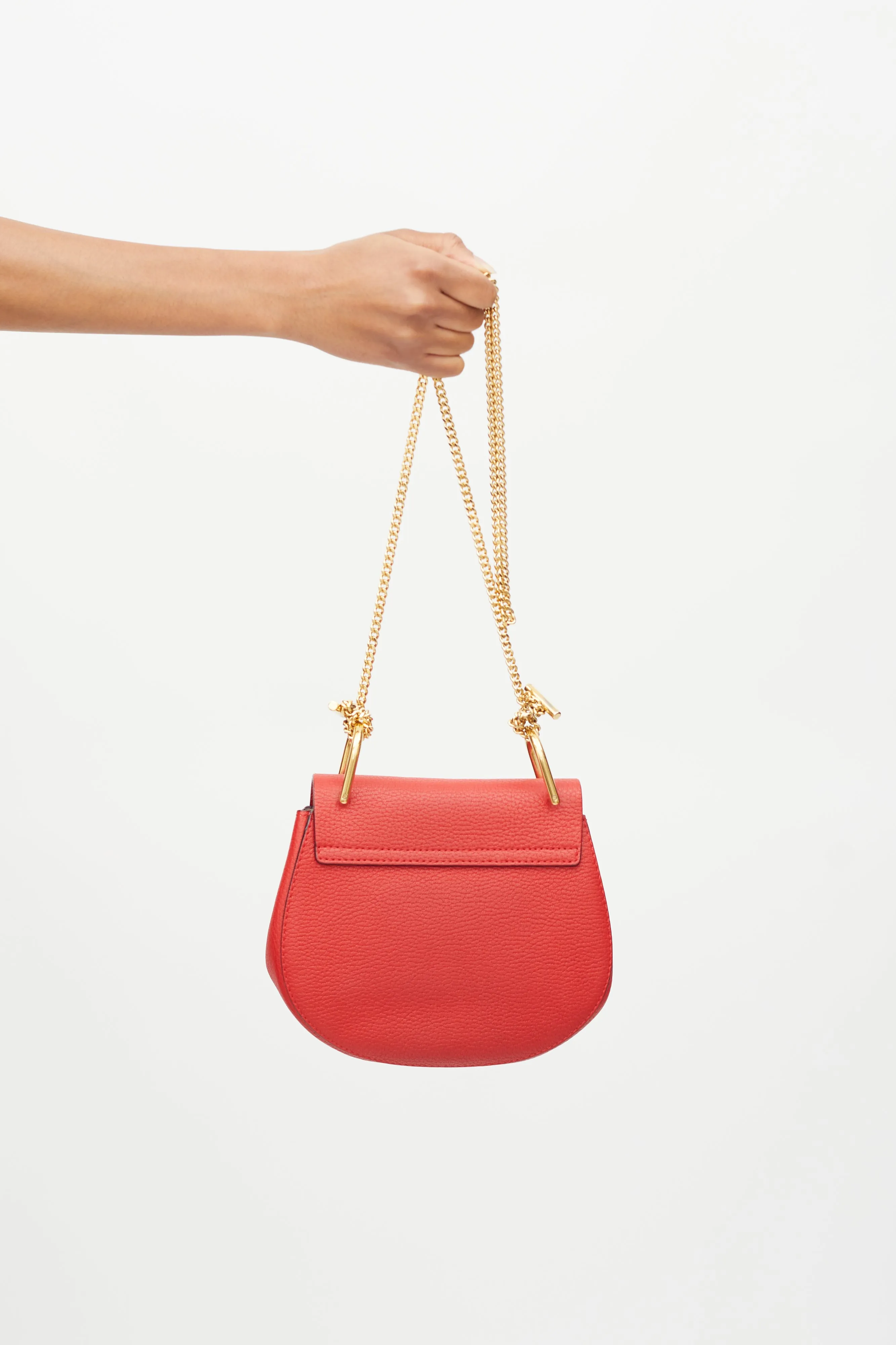 Red Leather Mini Drew Crossbody Bag