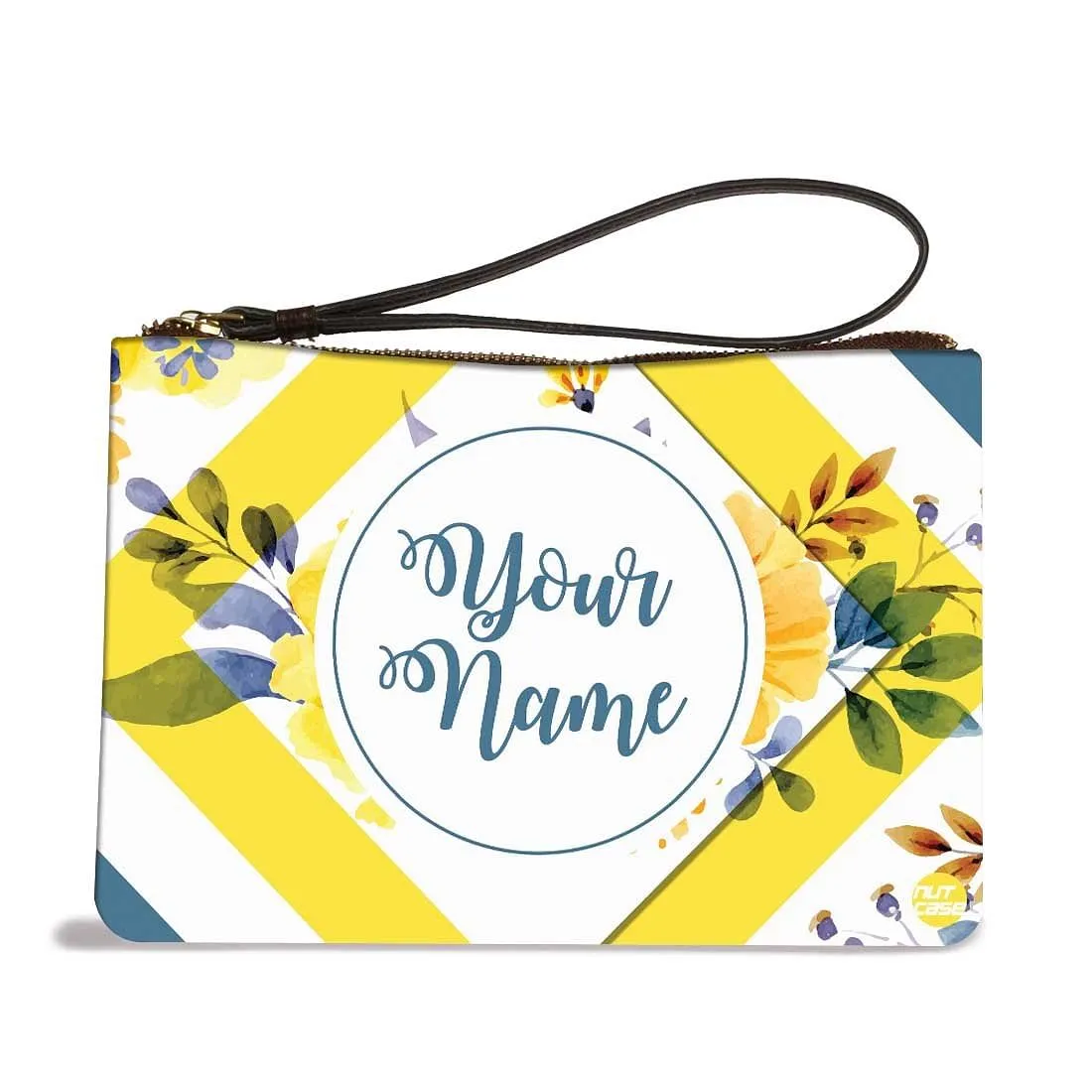 Small Bracelet Pouch - Yellow White Design