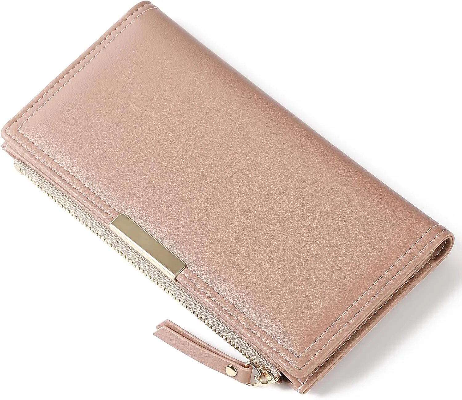 Wallet Women Leather RFID Blocking Large Capacity Credit Card Holder Bifold Long Ladies Purse with Zipper Pocket