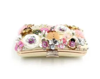 White Floral Clutch Bag