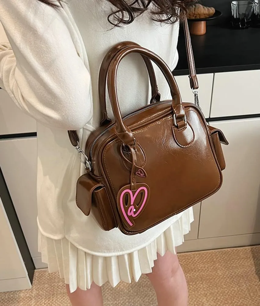Women PU Leather Crossbody Bag Trendy Pillow Shoulder Purse Casual Satchel Travel Dating Work