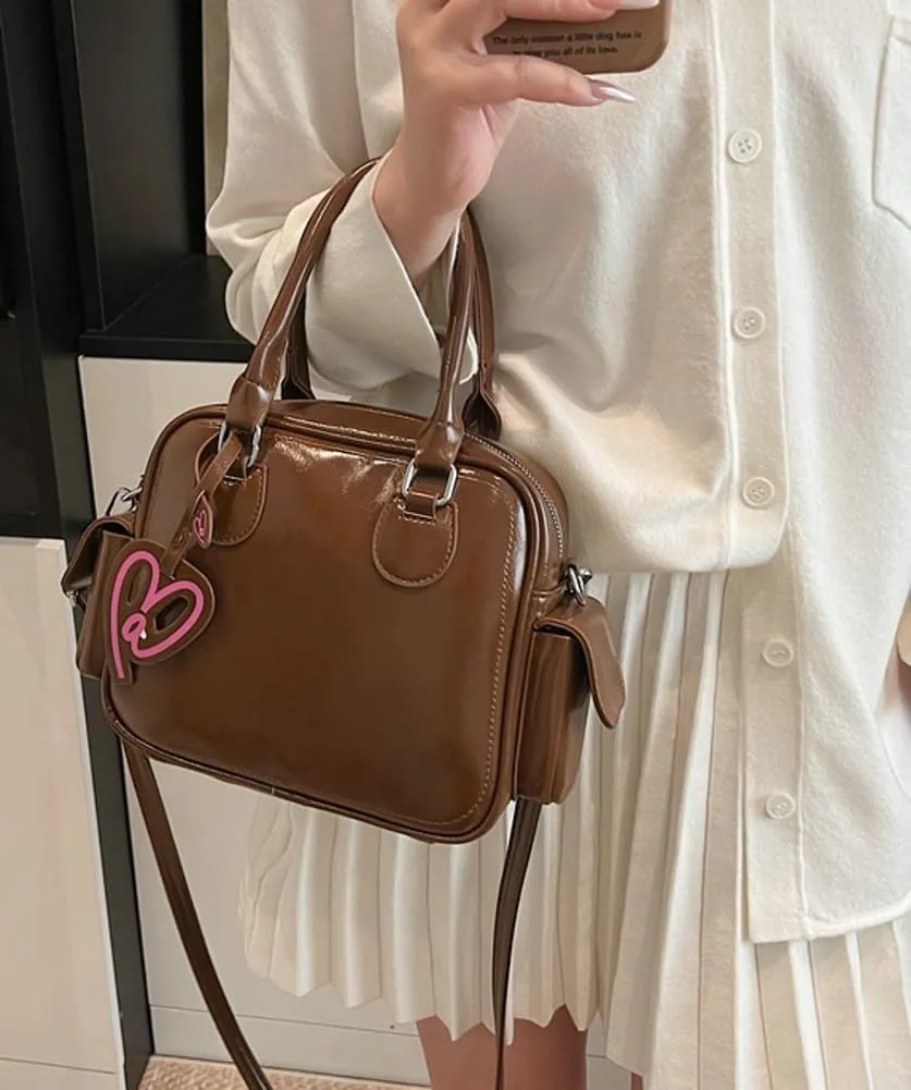 Women PU Leather Crossbody Bag Trendy Pillow Shoulder Purse Casual Satchel Travel Dating Work