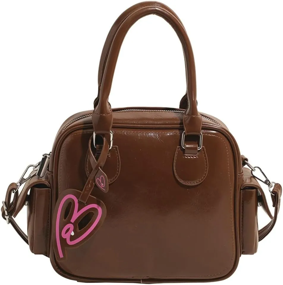 Women PU Leather Crossbody Bag Trendy Pillow Shoulder Purse Casual Satchel Travel Dating Work