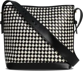 Woven Shoulder Bag For Women Vegan Leather Bucket Bag Large Capacity Tote Bag Trendy Hobo Handbag Purse