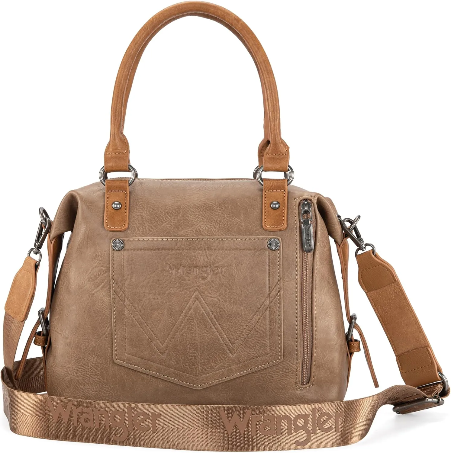 Wrangler Small Doctor Bag for Women Vintage Satchel Bag Western Handbags with Wide Strap